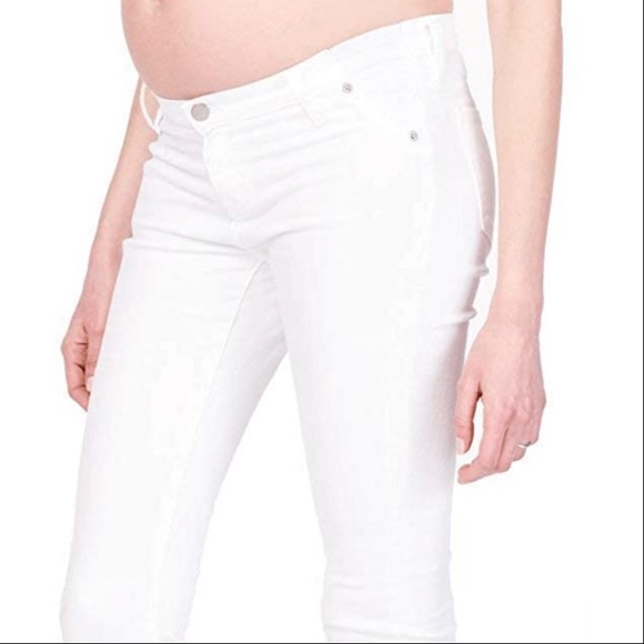 Ingrid and Isabel Maternity Skinny Jeans White Elastic Inset Panel NWT - Picture 2 of 4